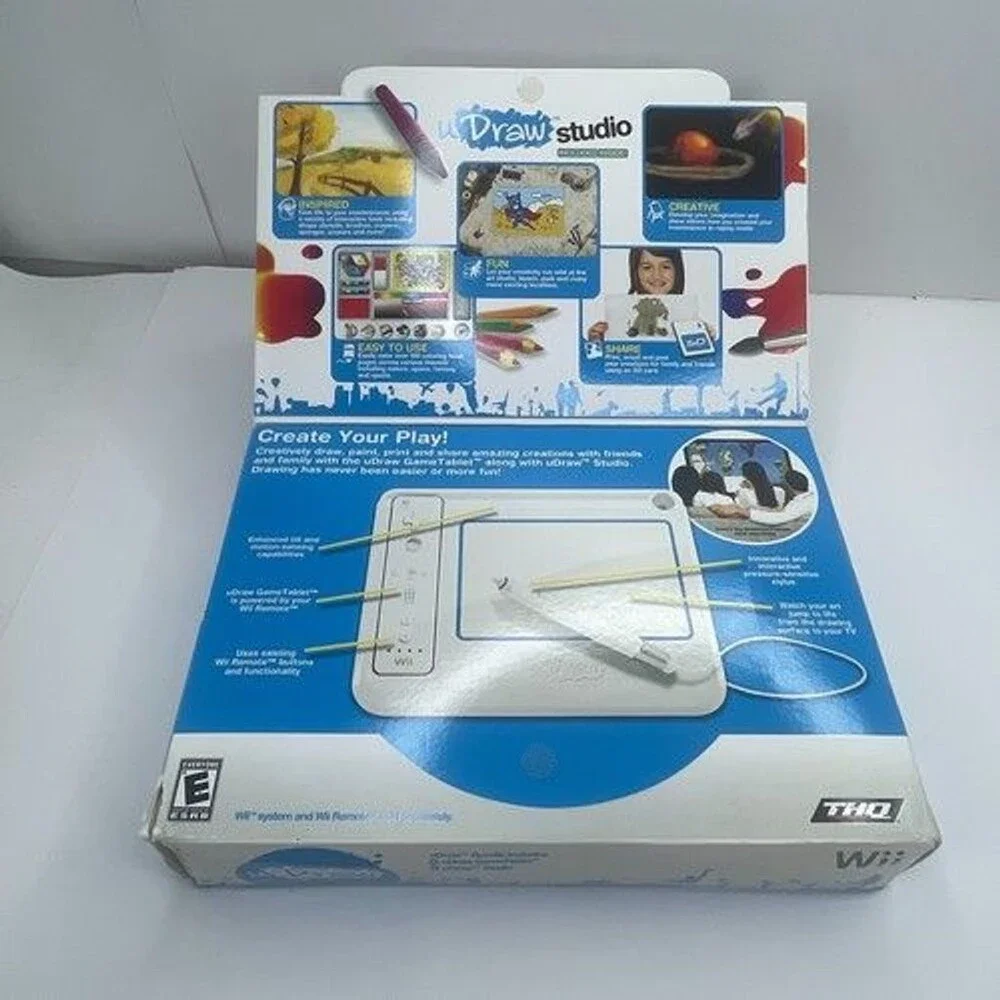 OEM White uDraw GameTablet uDraw Studio (Wii, 2010) Complete Controller